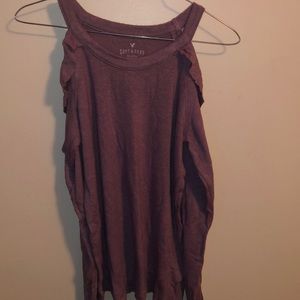 Lavender, off the shoulder long sleeve shirt
